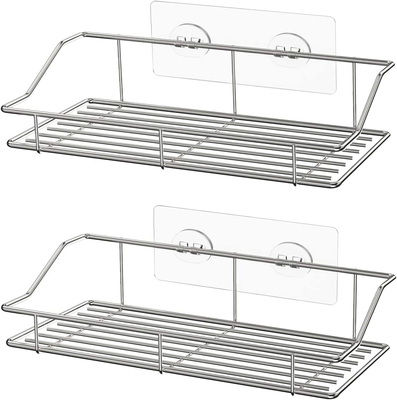 SMARTAKE Adhesive Installation Steel Shower Shelves, 2-Pack