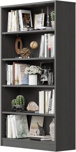Sunon Adjustable 5-Tier Freestanding Wooden Bookshelf