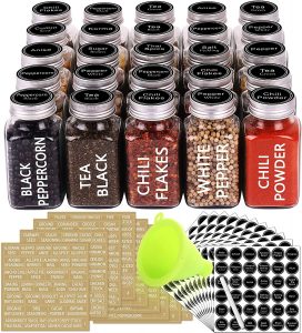 SWOMMOLY Chalk Marker & Blank Labels Spice Jars, 25-Pack