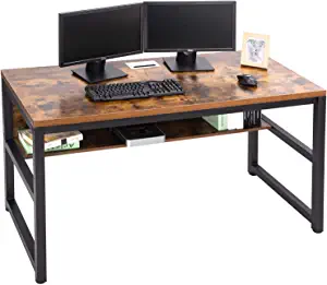 TOPSKY Rustic Metal & Wooden Computer Desk