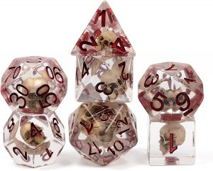 UDIXI Eco-Friendly Resin Polyhedral Dice, 7-Piece