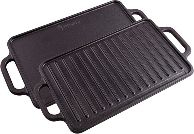 Victoria Cast Iron Reversible Griddle For Outdoor Grilling