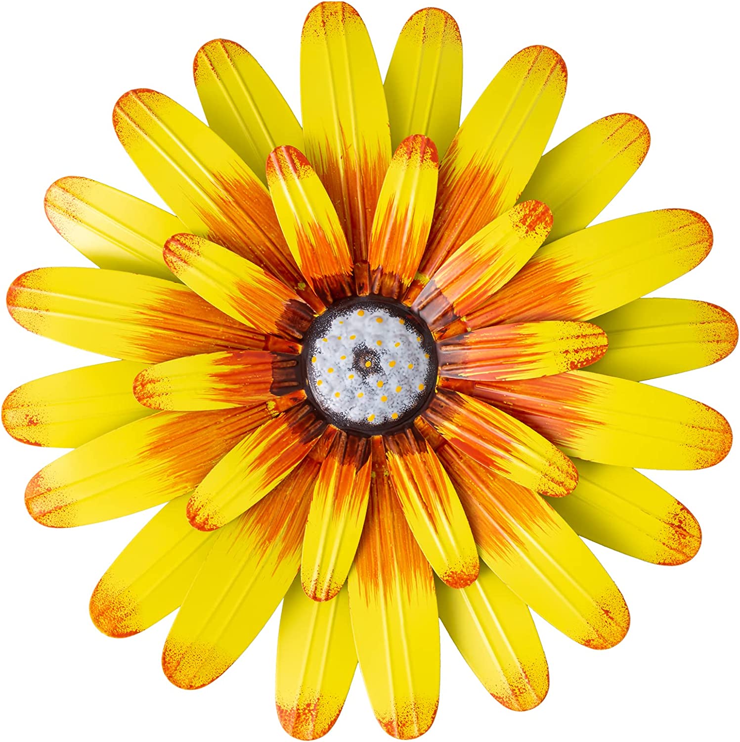 YEAHOME Hanging 3D Painted Metal Sunflower