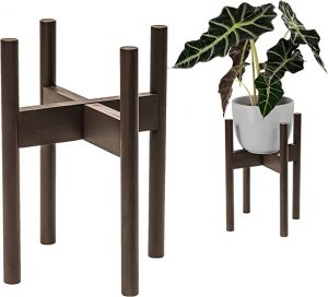 ZPirates Adjustable Indoor Outdoor Wooden Plant Stand