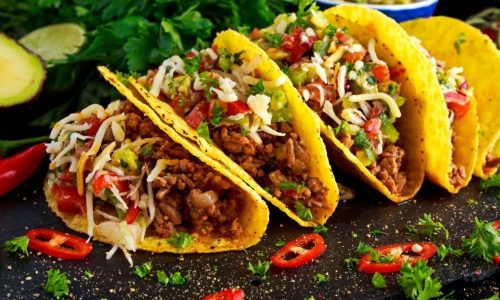 Taco shells filled with tasty ingredients