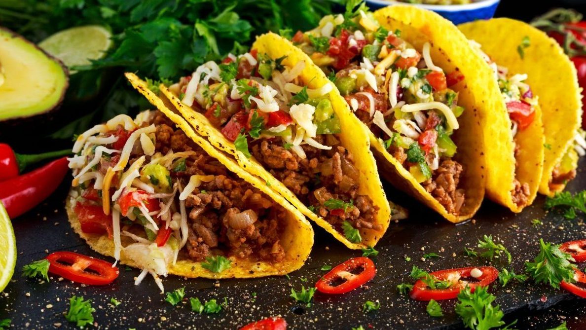 Taco shells filled with tasty ingredients