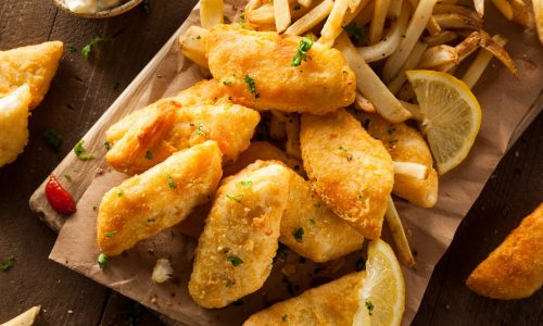Deep-fried fish and chips