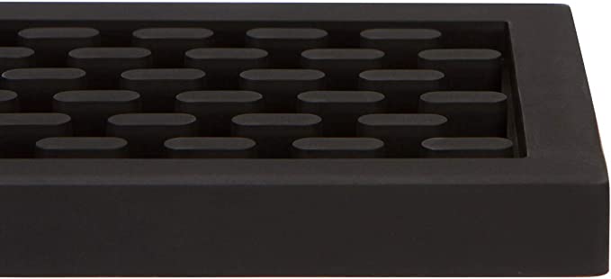Tebery Black Mat 12 x 6 Rubber Bar Service Spill Mat (2 Pack)