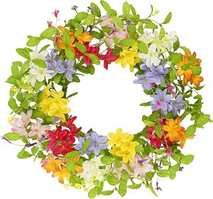 AMF0RESJ Colorful Floral Spring Wreaths for the Front Door