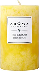 Aroma Naturals Essential Oil Orange & Lemongrass Pillar Candle