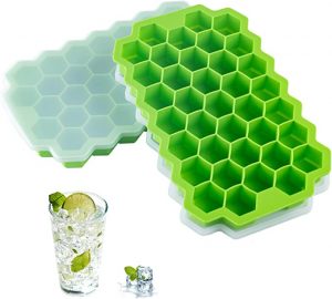 AUSSUA Silicone Hexagonal Ice Cube Molds, 2 Pack