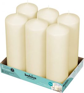 Bolsius Unscented Dripless Clean Burning Pillar Candles, 6 Pack