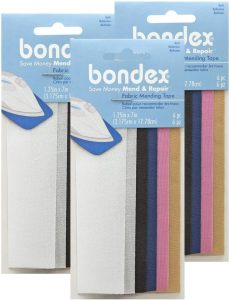 Bondex Iron-On Mending Tape Clothing Patches, 18-Piece