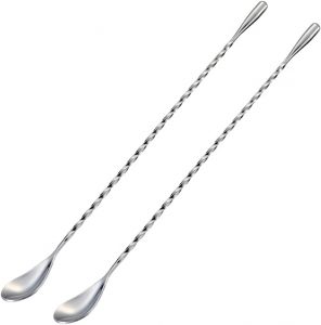 Briout Long Handled Spiral Cocktail Mixing Stirrer Spoons, 2 Pack