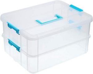 BTSKY Lightweight Dustproof Portable Storage Organizer Boxes, 2-Pack