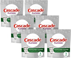 Cascade Build-Up & Odor Remover Dishwasher Cleaner, 6-Pack