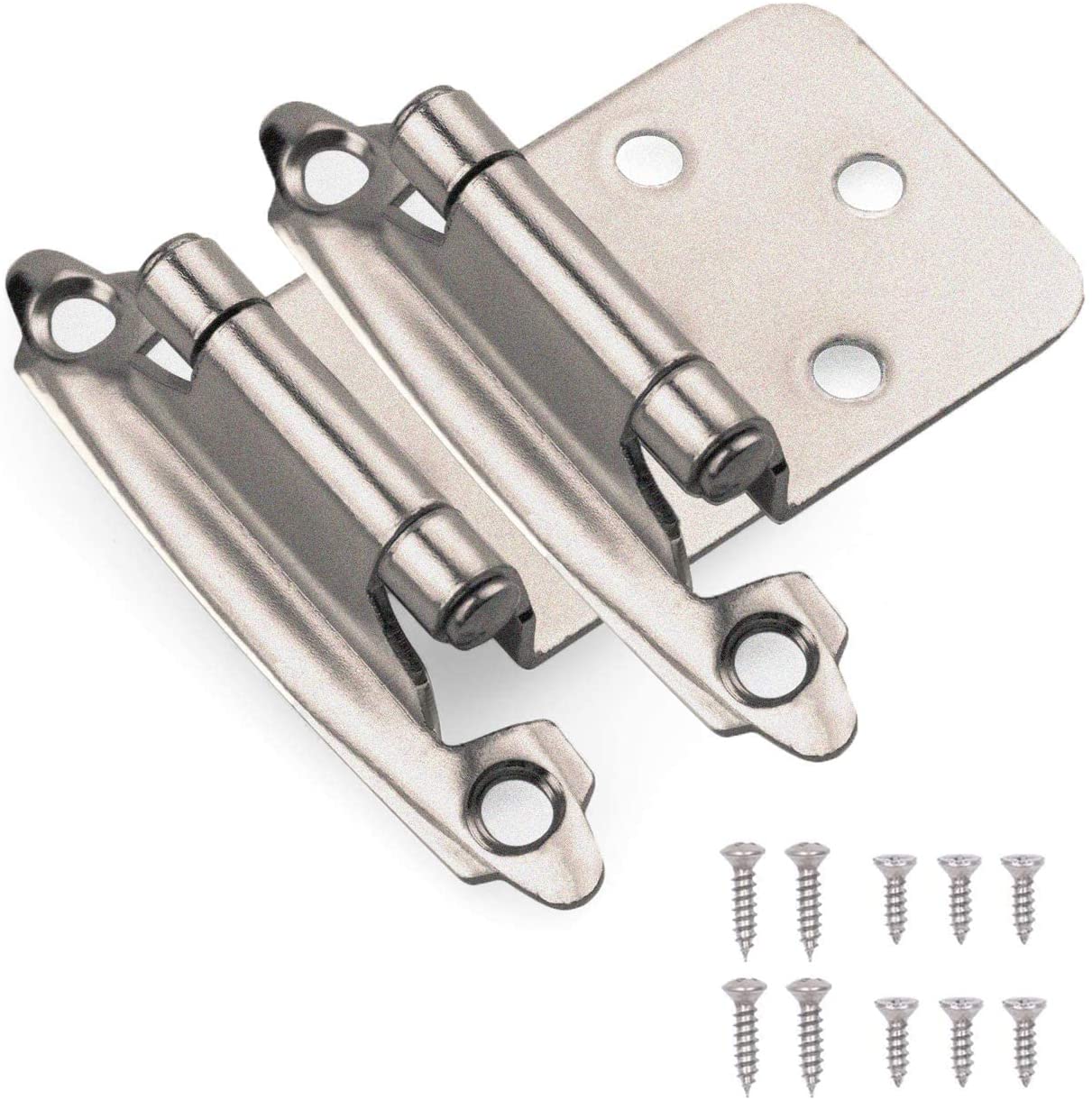 Double Elite Rust-Proof Nickel Plated Cabinet Hinges, 50-Count