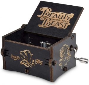 Fezlens Carved Wood Hand Crank Music Box