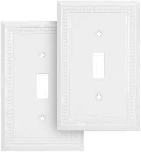 Henne Bery Beaded Design Zinc Alloy Light Switch Covers, 2-Pack
