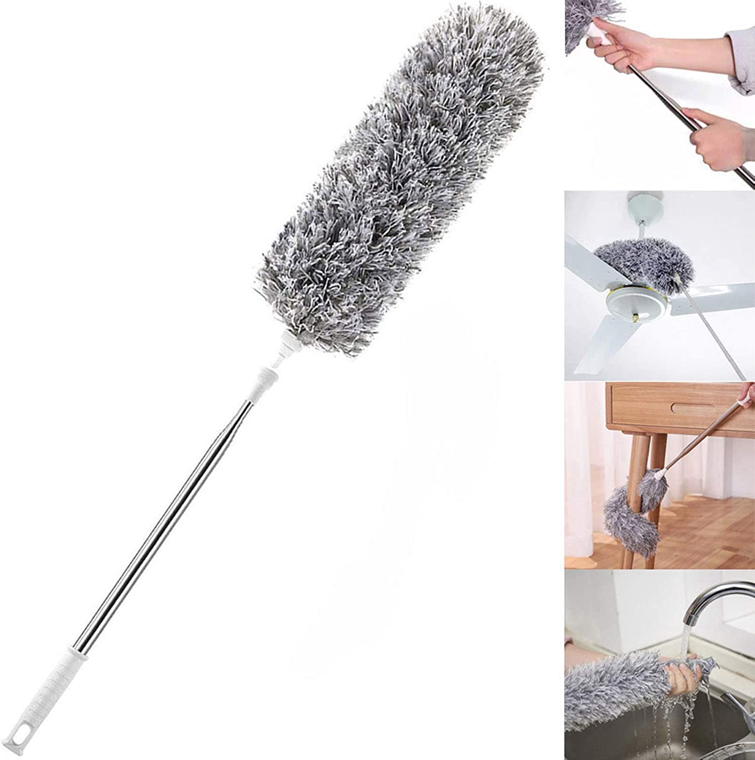 HEOATH Washable Microfiber Head Feather Duster
