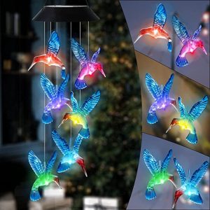 HiSolar Solar Color Changing Hummingbird Wind Chimes