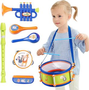 iPlay, iLearn Musical Instrument & Drum Set For Kids, 6 Piece