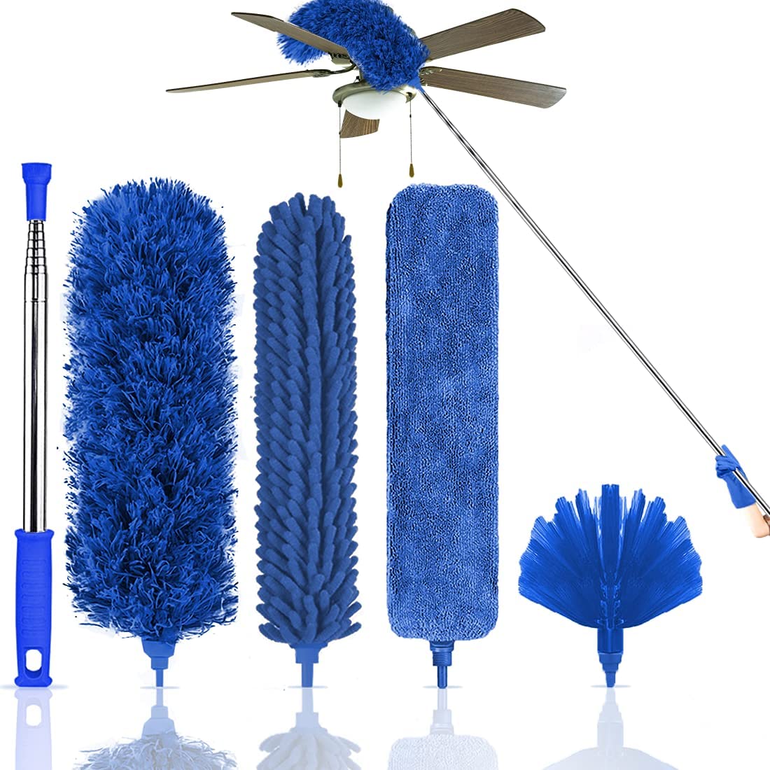Kelursien Washable & Detachable Heads Feather Duster