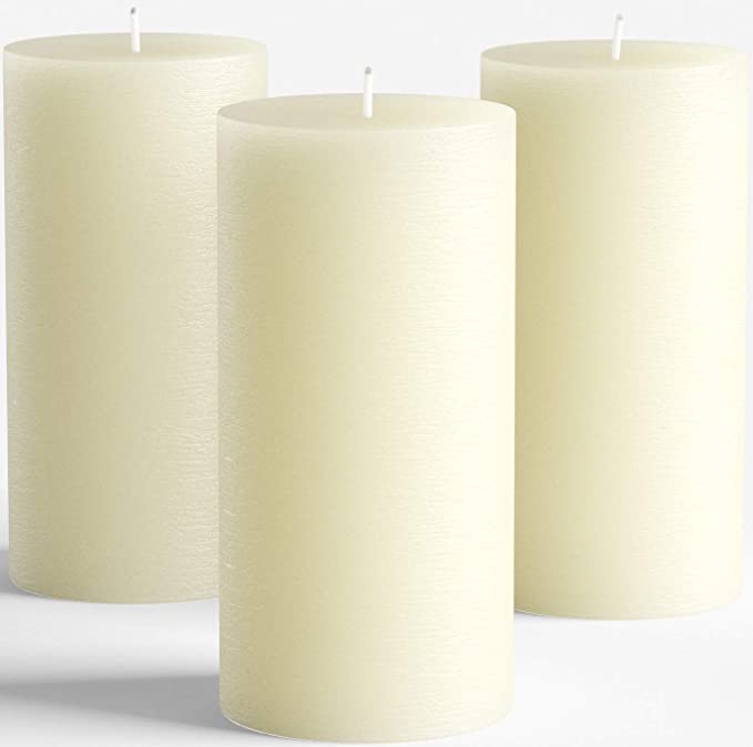 Melt Candle Company Unscented Handpoured Pillar Candles, 3 Pack