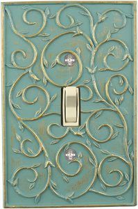 Meriville Painted Resin French Scroll Light Switch Cover