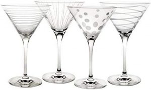 Mikasa Etched Geometric Designs Martini Glasses, 4-Piece