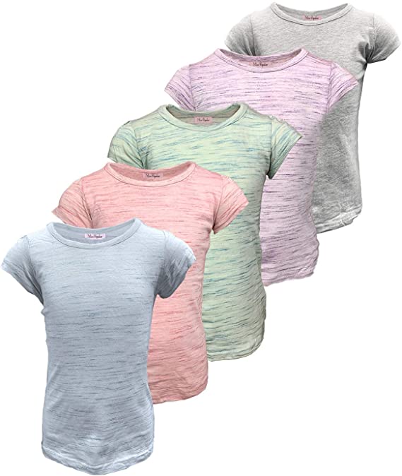 MISS POPULAR Machine Washable Cotton Girls’ Size 8 Shirts, 5-Pack