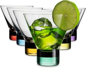 MITBAK Stemless Dishwasher Safe Martini Glasses, 6-Piece