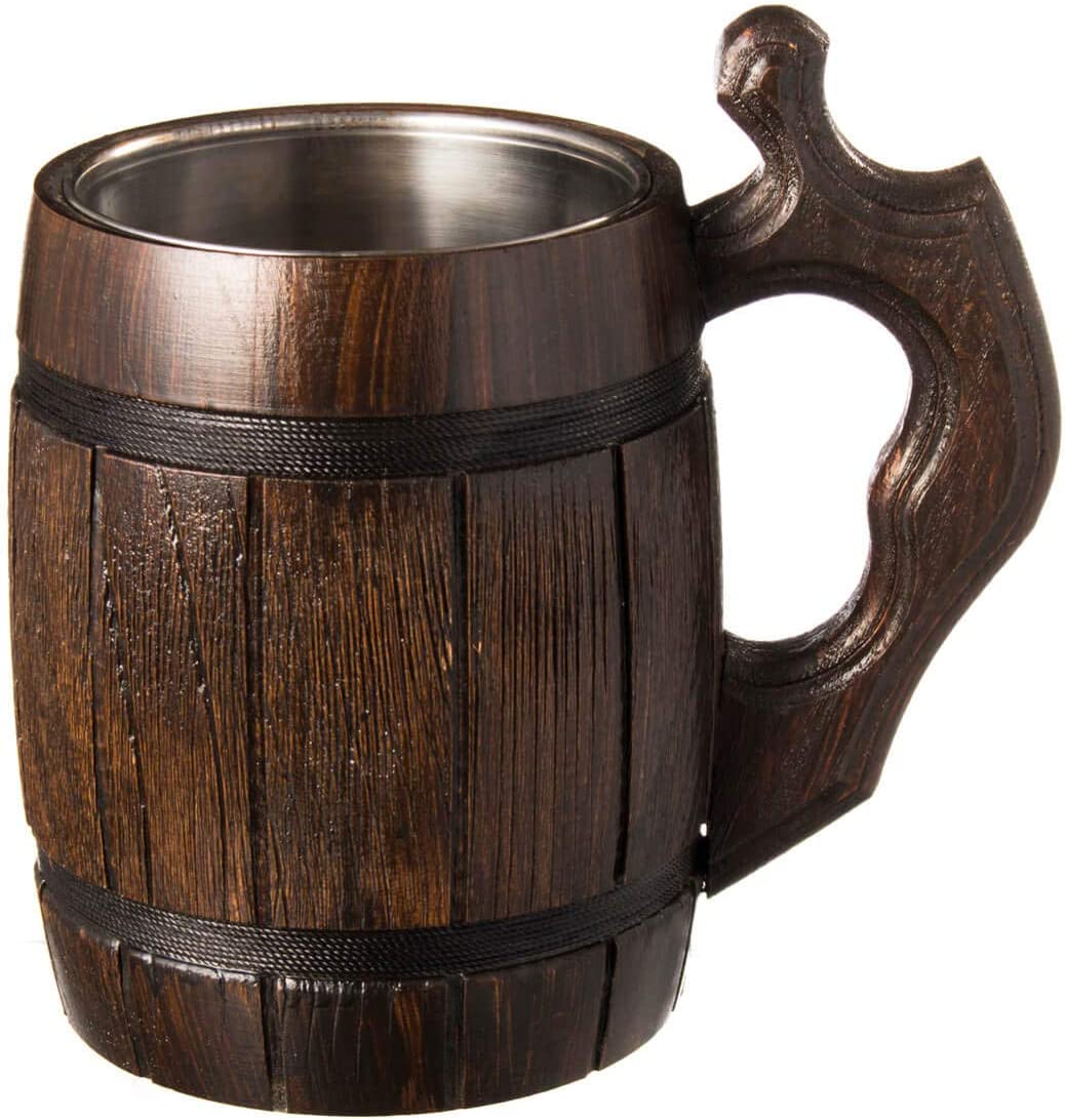 MyFancyCraft Eco-Friendly Wood Barrel Design Beer Mug