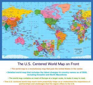NewSpaceView Topographic Detailed World Map, 11.5×17.5-Inch