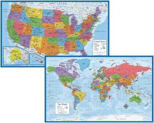 PalaceLearning Tear Resistant Updated World Map, 18×29-Inch
