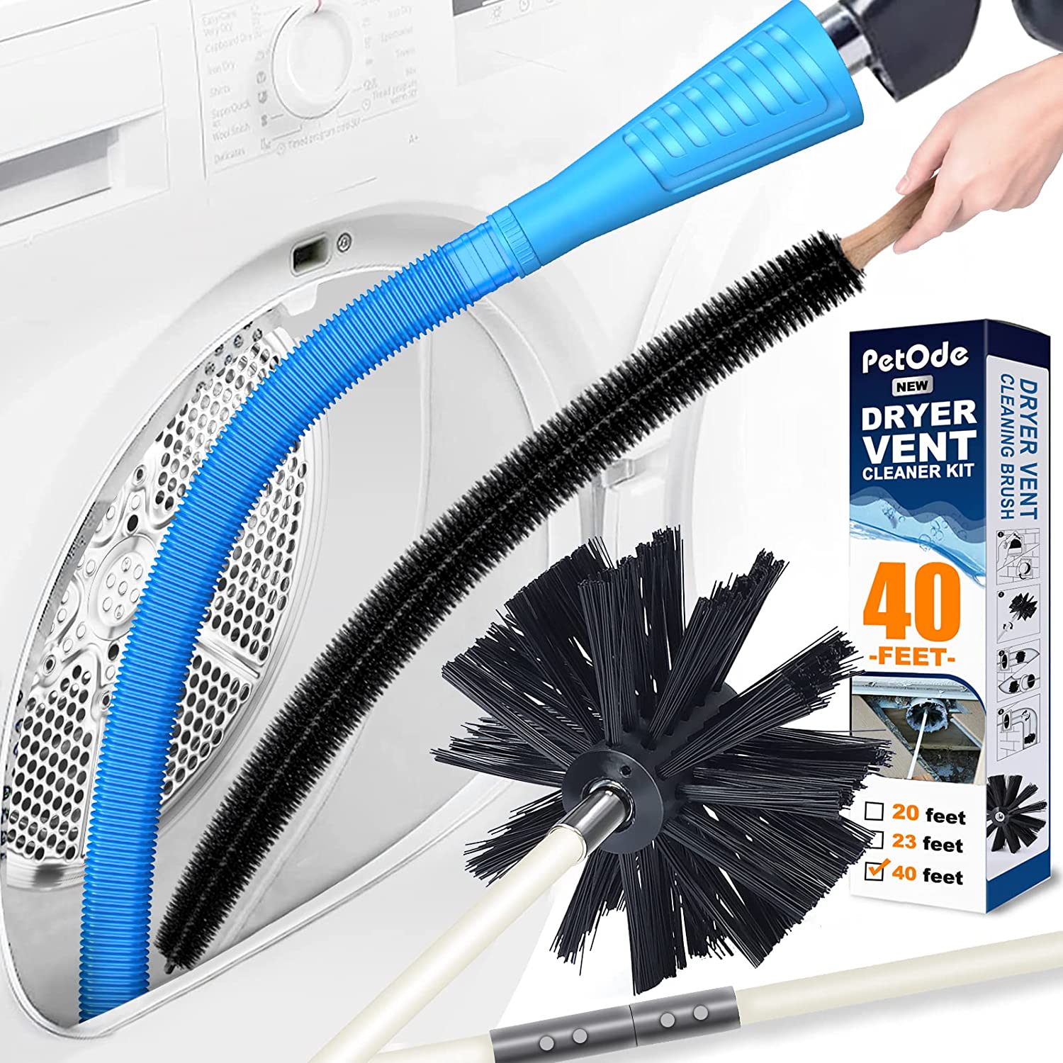 PetOde Bendable Lint Brush Dryer Vent Cleaner Kit