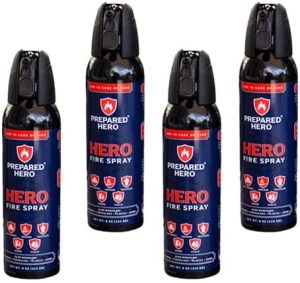 Prepared Hero Non-Toxic Biodegradable Compact Fire Extinguishers, 4-Pack