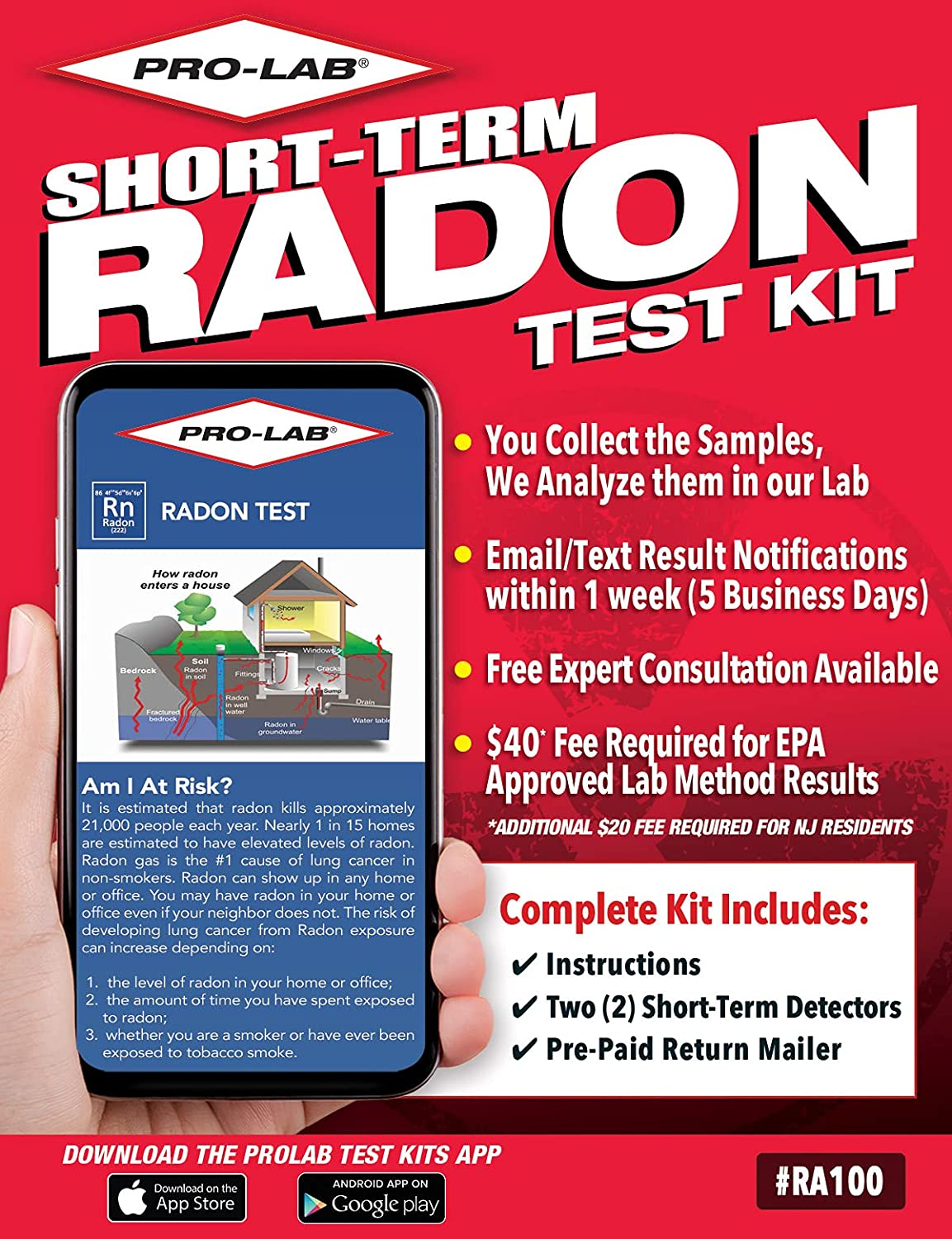 ProLab Complete Fast Results Radon Test Kit
