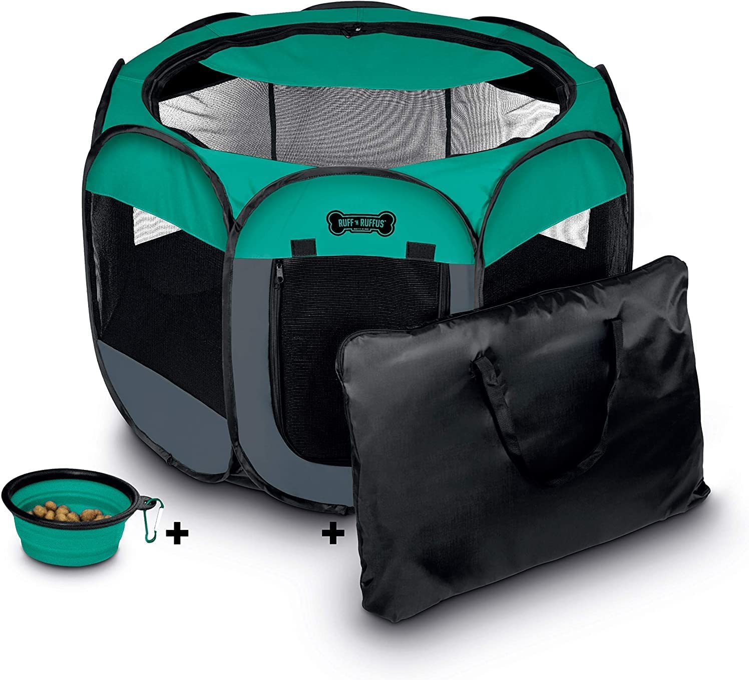 Ruff ‘n Ruffus Removable Shade Top Portable Puppy Playpen