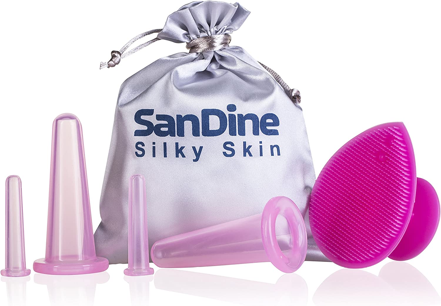 SanDine Silky Skin Mini Exfoliating Facial Cupping Set, 5-Piece