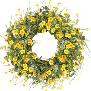Sggvecsy Silk Daisy Spring Wreaths for the Front Door