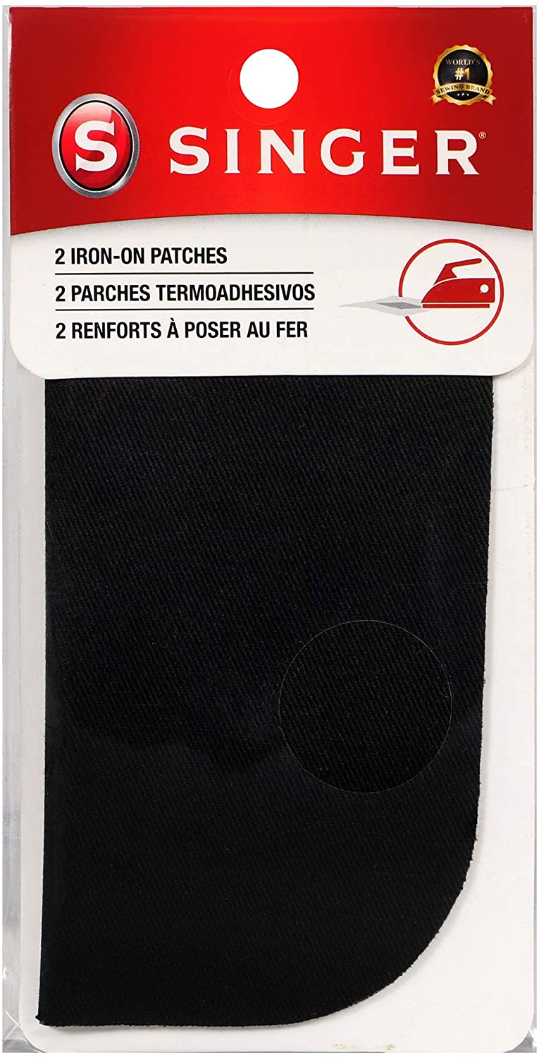 SINGER Durable Cotton Iron-On Clothing Patches, 2-Piece