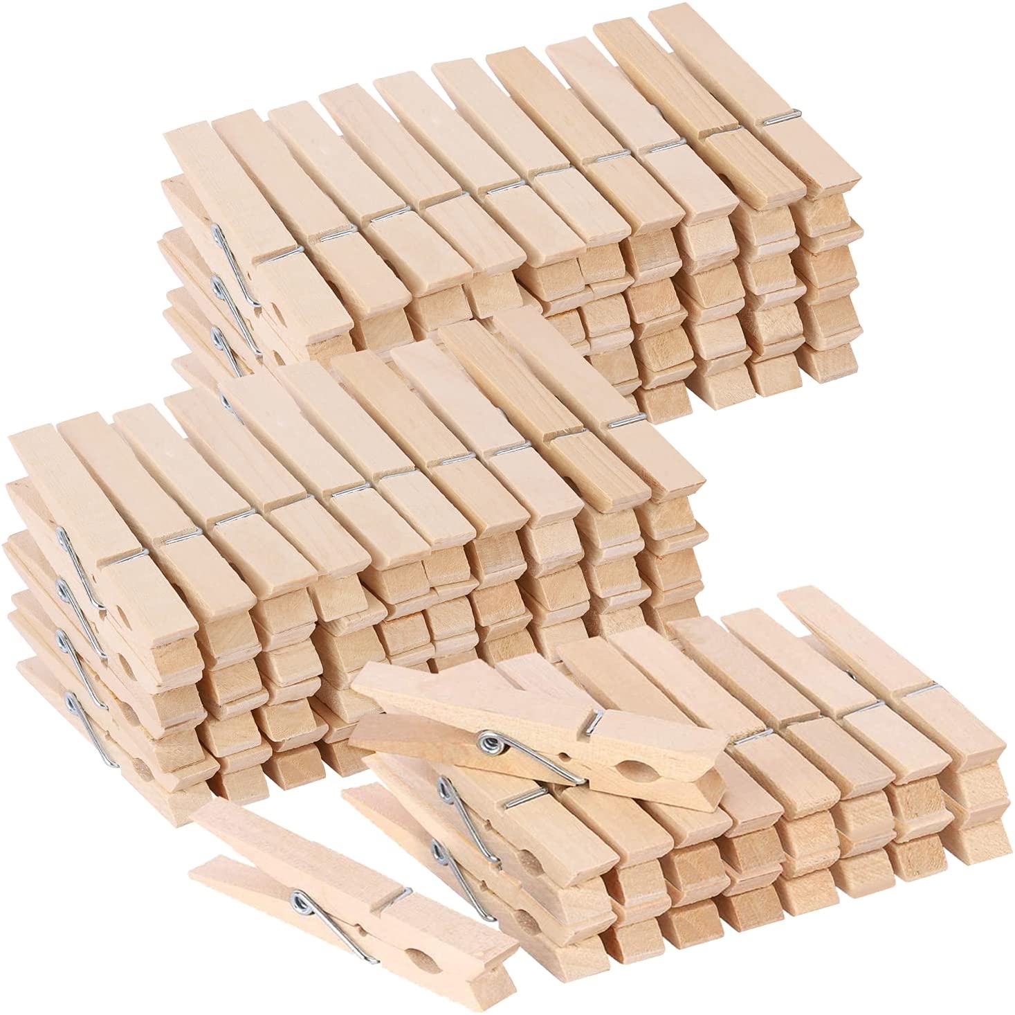 Tecbeauty Natural Crafting Clothespins, 100-Count