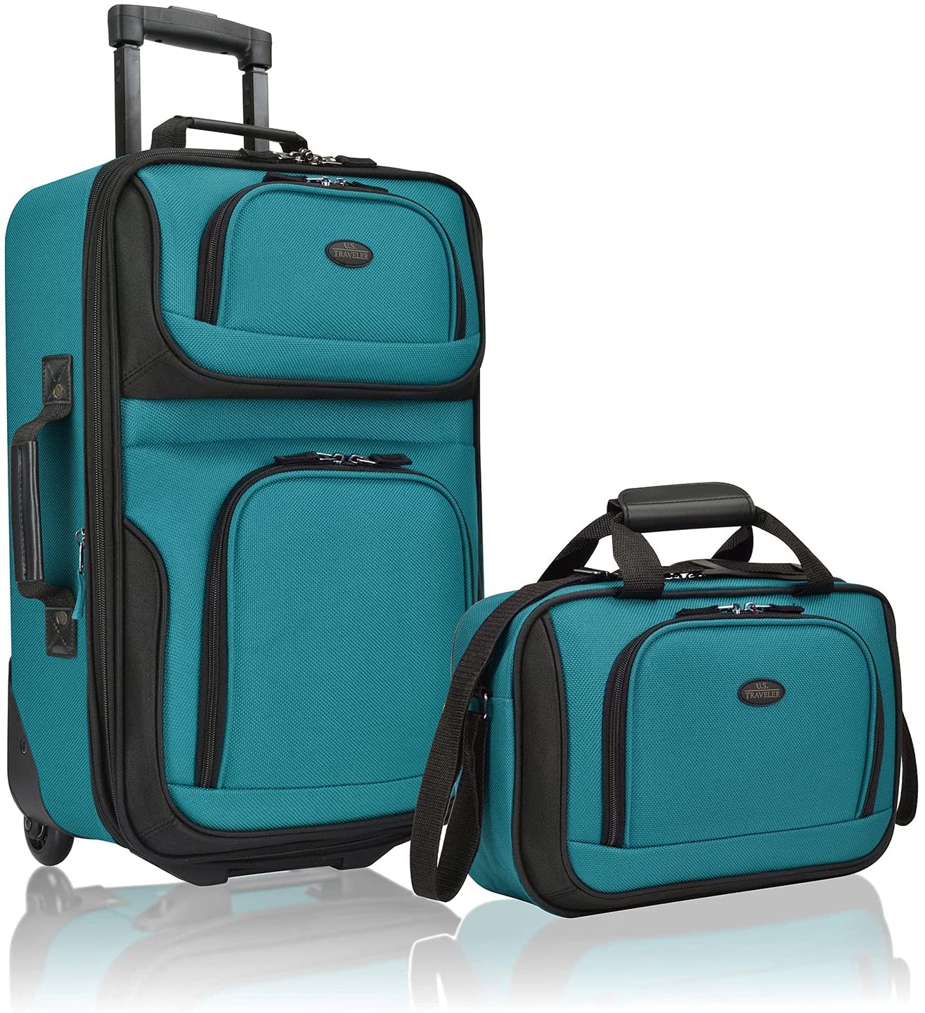 U.S. Traveler Rio Push Button Traveler Soft Shell Suitcase, 2-Piece
