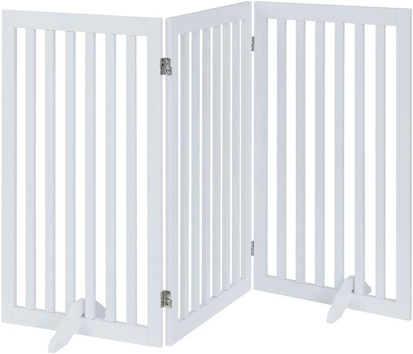 unipaws Anti-Tip Support Feet Wooden Pet Gate