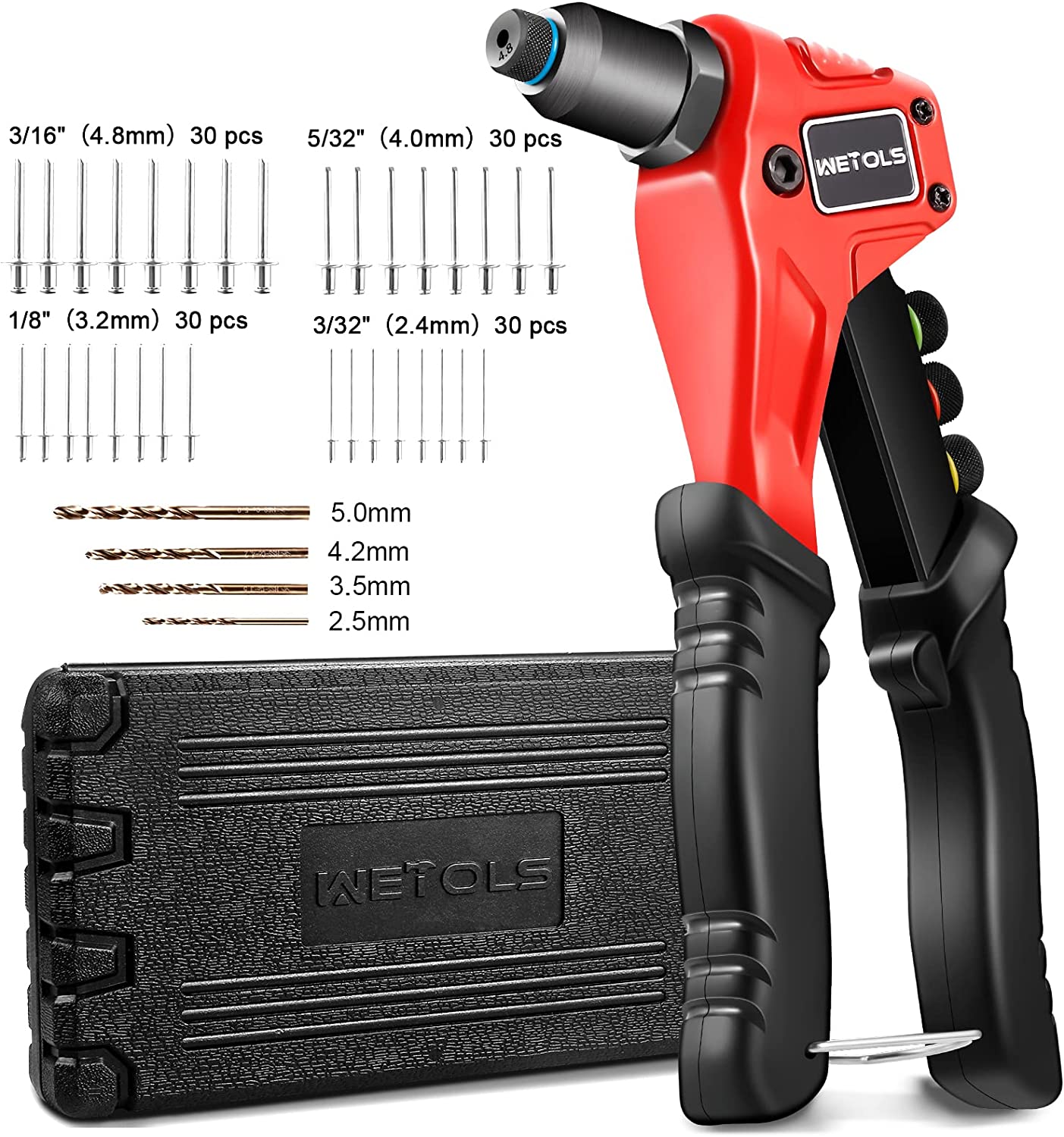 WETOLS All-In-One Tool-Free Riveter, 120-Piece