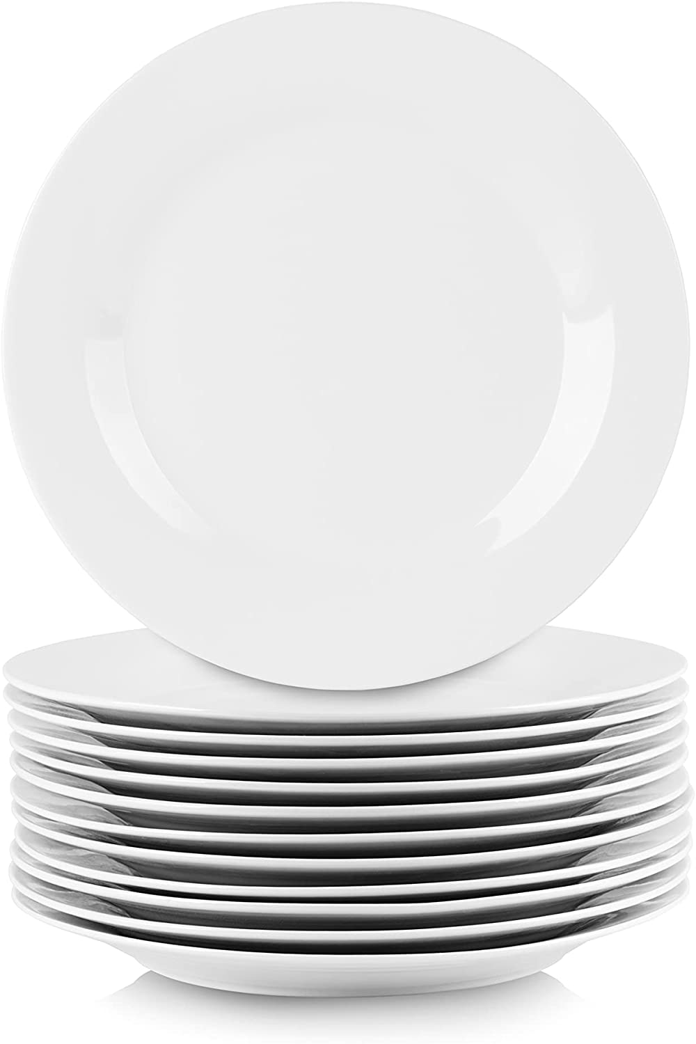 10 Strawberry Street Microwave Safe Ceramic Dinner Plates, 12-Piece