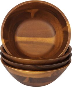 AIDEA Natural Acacia Wooden Bowl Sets, 4 Piece