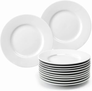 amhomel Scratch-Resistant Porcelain Dessert Plates, 12-Count