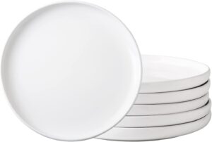 AmorArc Dishwasher Safe Round Ceramic Plates, 6-Piece